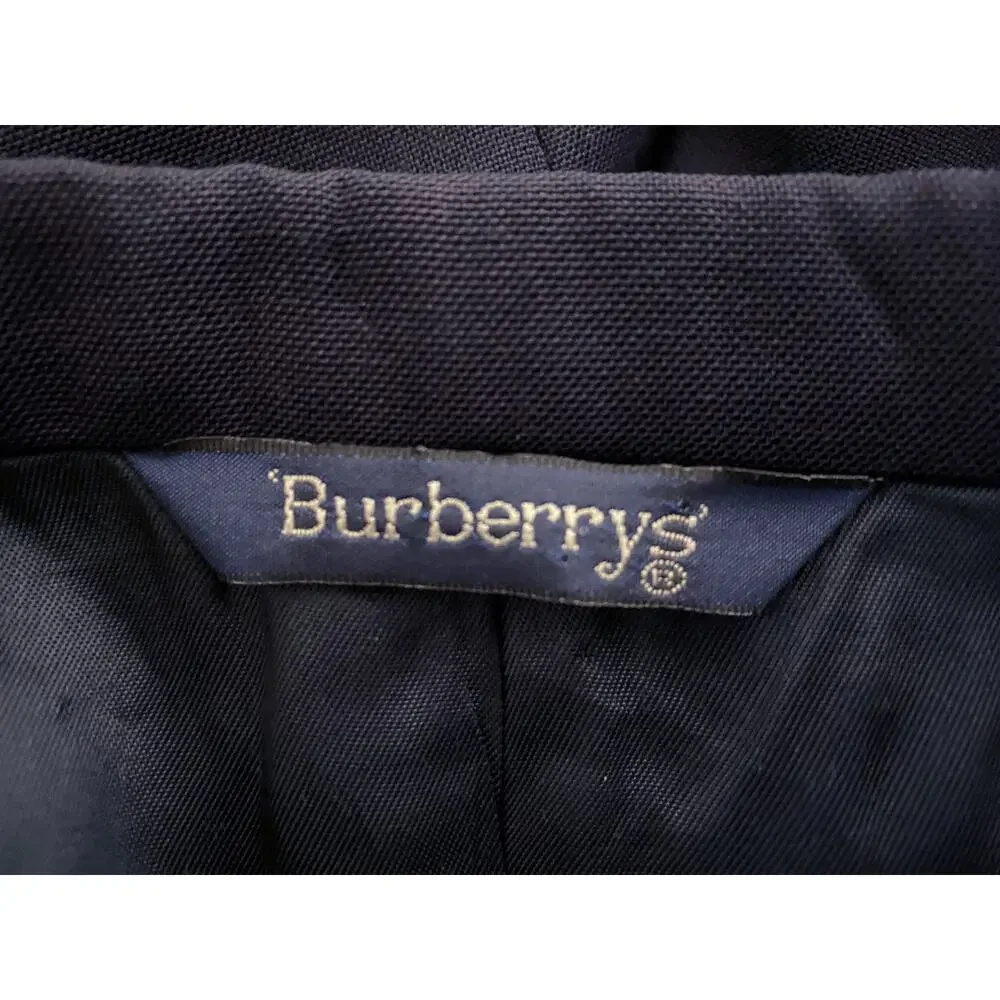 Vintage Men's Burberrys' Sport Coat Navy‎ Single Breasted Silver Logo Buttons